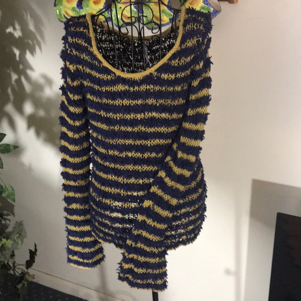 FREE PEOPLE STRIPED SWEATER BELL SLEEVES